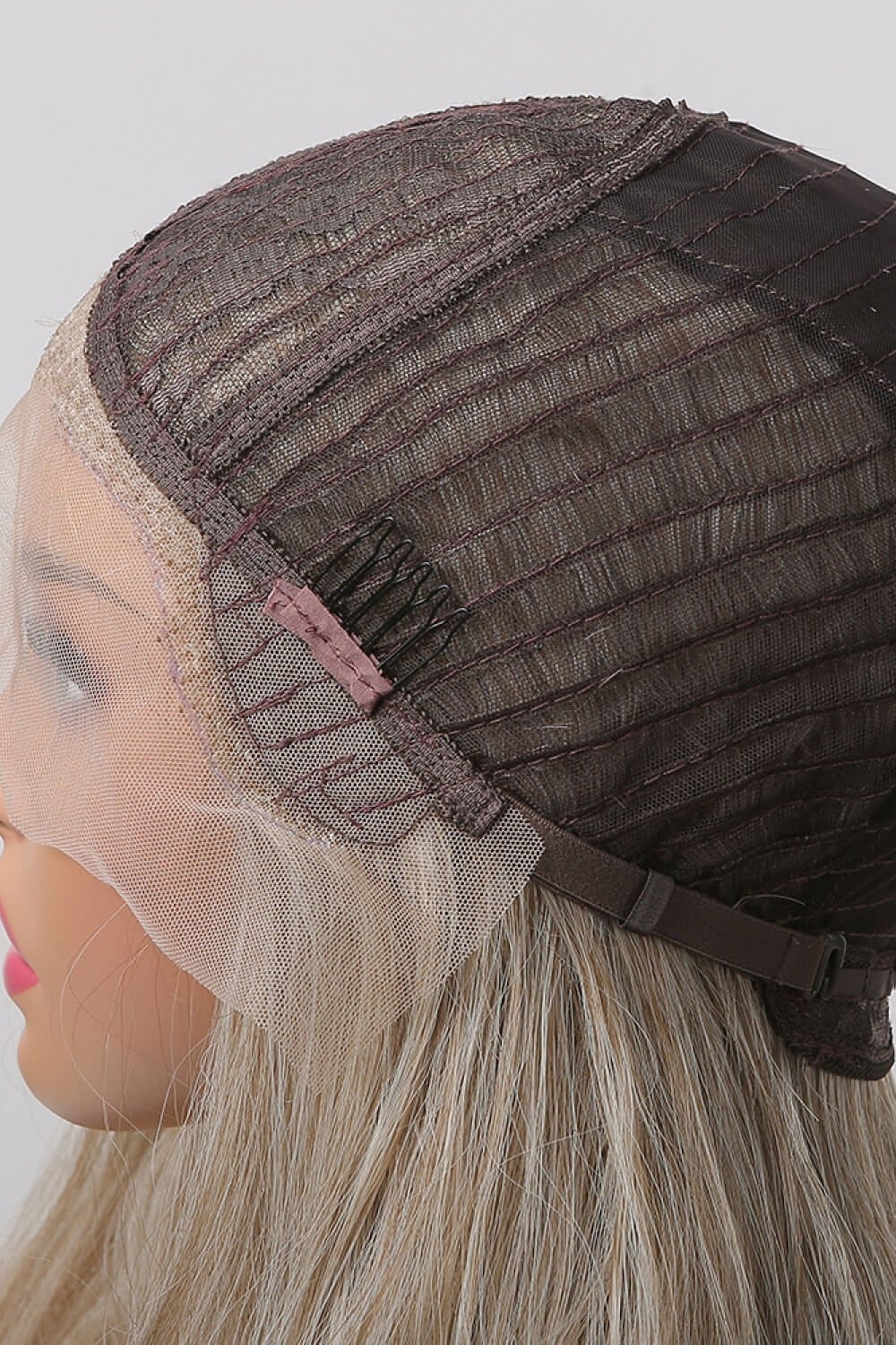 13*2" Lace Front Wigs Synthetic Long Wave 24" 150% Density in Medium Blonde Highlights Medium Blonde Highlights One Size wigs by Trendsi | Fleurcouture