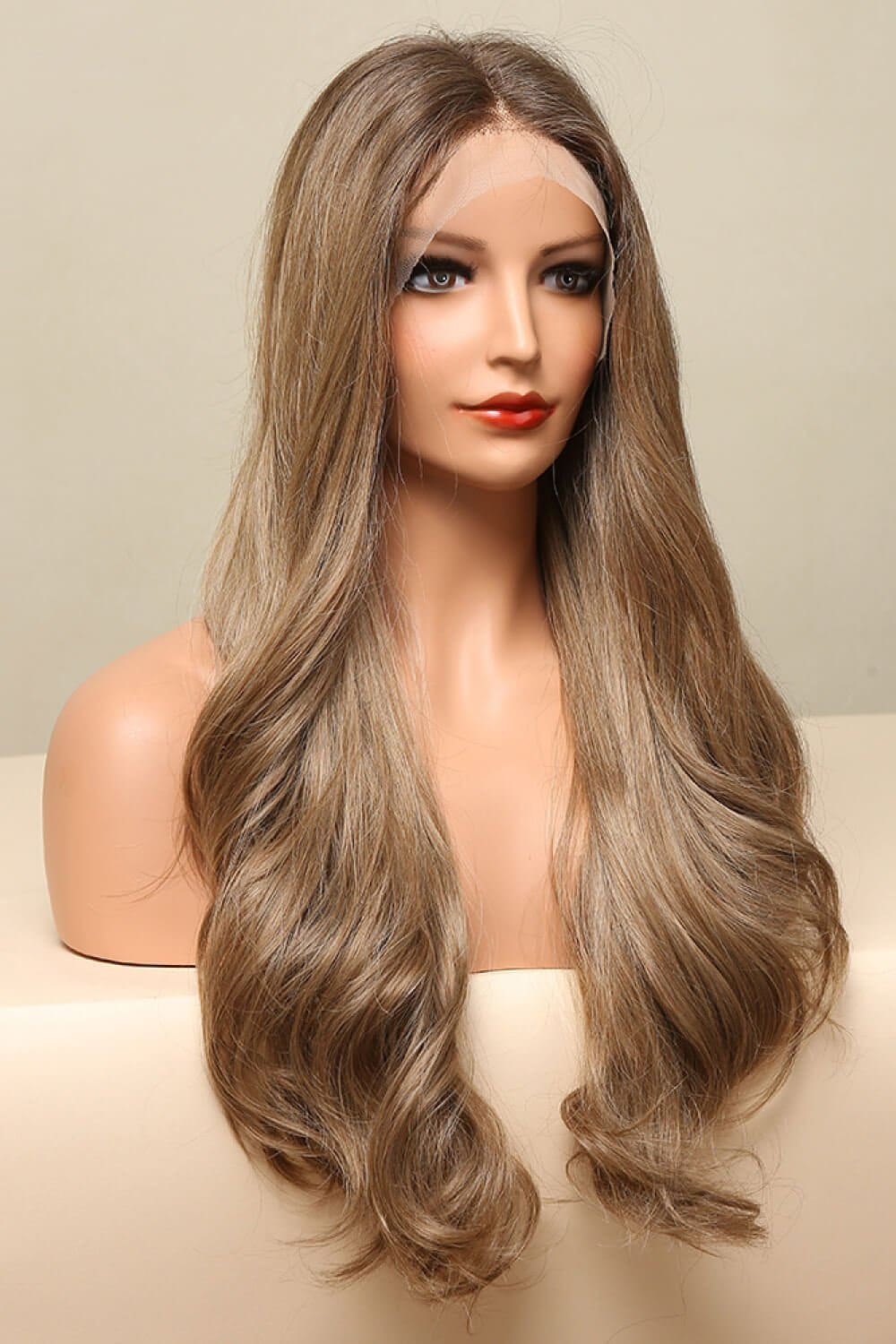 13*2" Lace Front Wigs Synthetic Long Wave 26" 150% Density in Golden Brown Golden Brown One Size wigs by Trendsi | Fleurcouture