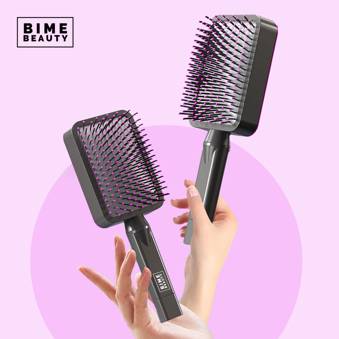 3D Self-cleaning Deluxe Rectangular Hair Brush Hair Combs by BimeBeauty | Fleurcouture