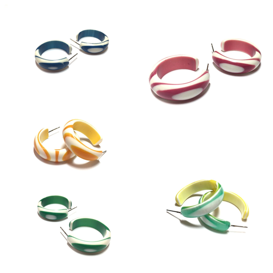 Agate Striped Simple Lucite Hoop Earrings Agate Hoop Earrings by Leetie Lovendale | Fleurcouture