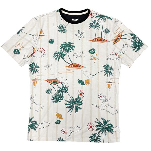 Allover Print Short Sleeve Tshirt by WEIV | Fleurcouture