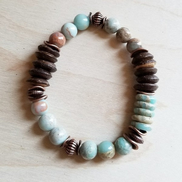 Aqua Terra and Wood Bracelet brown 1 by The Jewelry Junkie | Fleurcouture