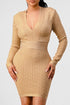ATHINA HOLIDAY COLLECTION GOLD BANDAGE DRESS GOLD S by Athina | Fleurcouture