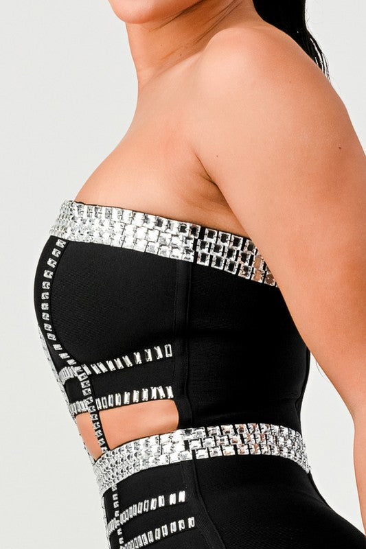 Athina Holiday Connect the beads tube bandage BLACK by Athina | Fleurcouture