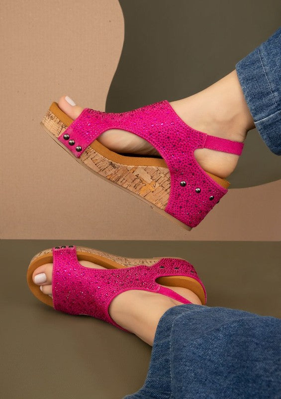 BARBARA RHINESTONE COVERED WEDGES by Maker&