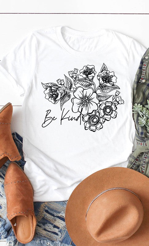 Be Kind Floral Boho Graphic Tee PLUS by Kissed Apparel | Fleurcouture