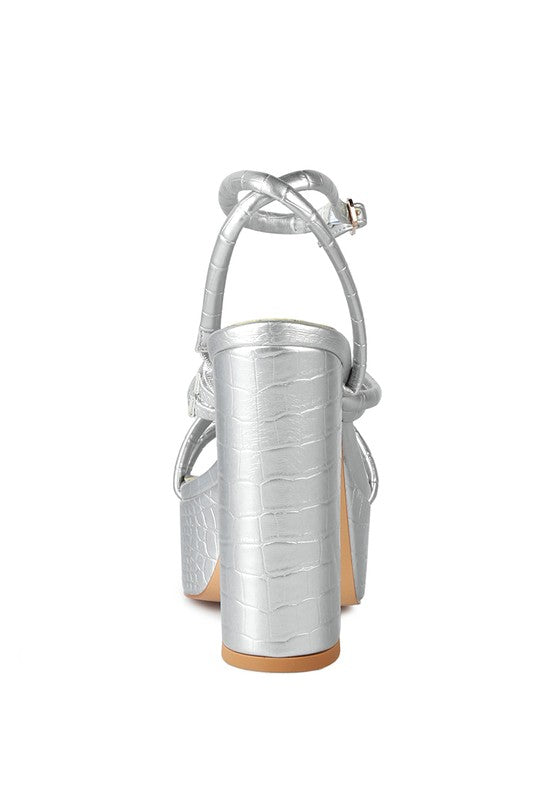 BEAM TIPS STRAPPY PLATFORM CHUNKY HIGH HEELS by Rag Company | Fleurcouture