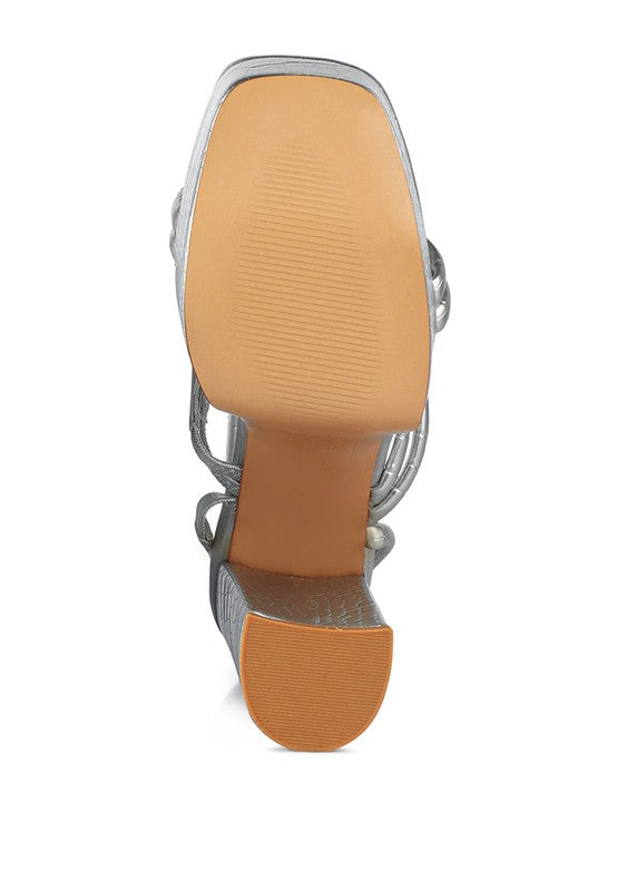 BEAM TIPS STRAPPY PLATFORM CHUNKY HIGH HEELS by Rag Company | Fleurcouture