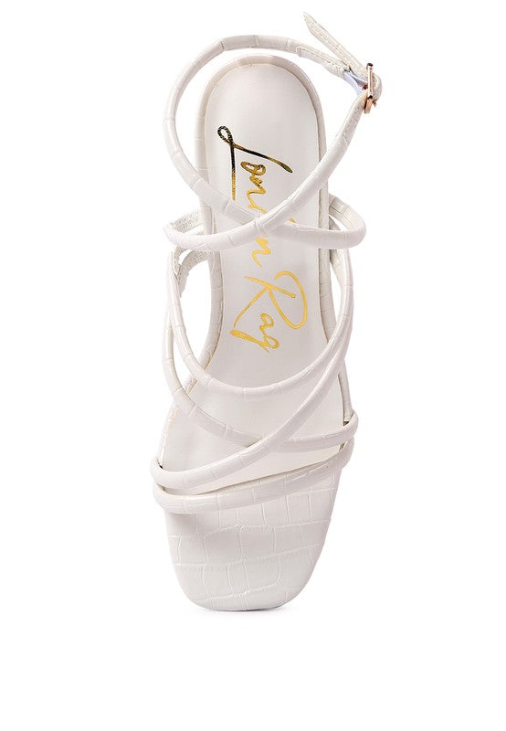 BEAM TIPS STRAPPY PLATFORM CHUNKY HIGH HEELS by Rag Company | Fleurcouture