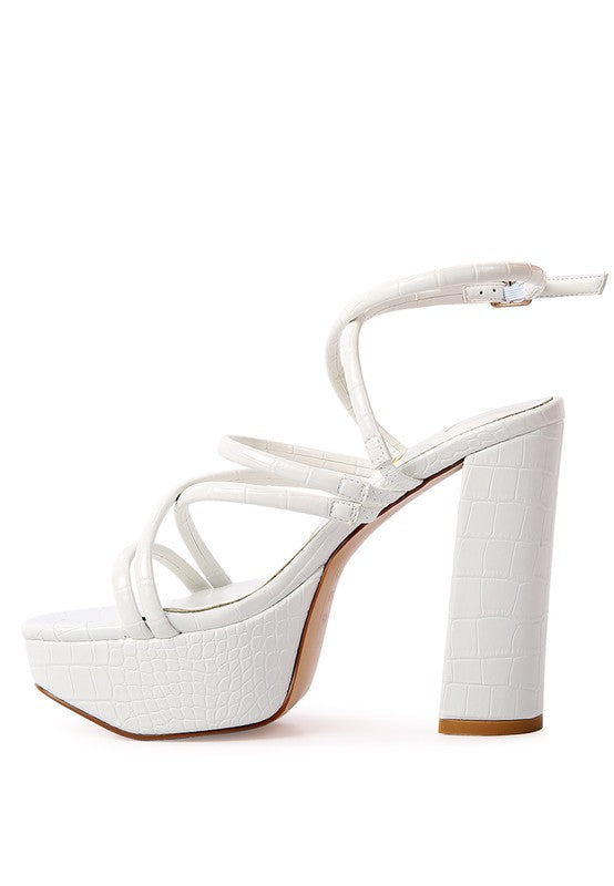 BEAM TIPS STRAPPY PLATFORM CHUNKY HIGH HEELS by Rag Company | Fleurcouture