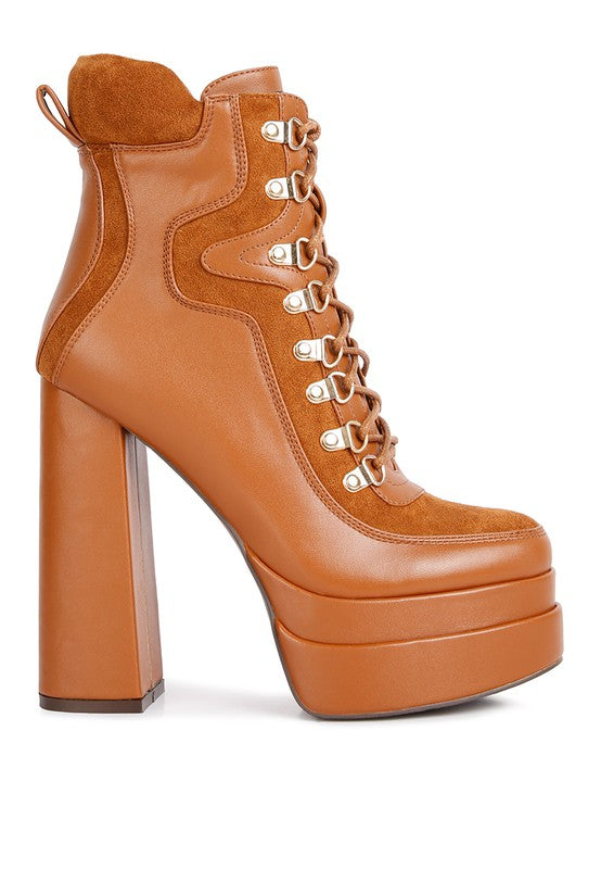 Beamer Faux Leather High Heeled Ankle Boots by Rag Company | Fleurcouture