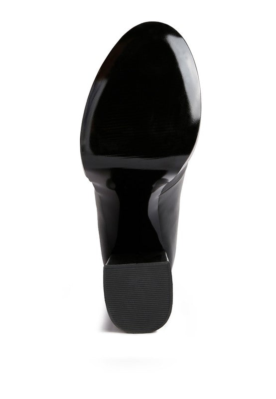 Beamer Faux Leather High Heeled Ankle Boots by Rag Company | Fleurcouture