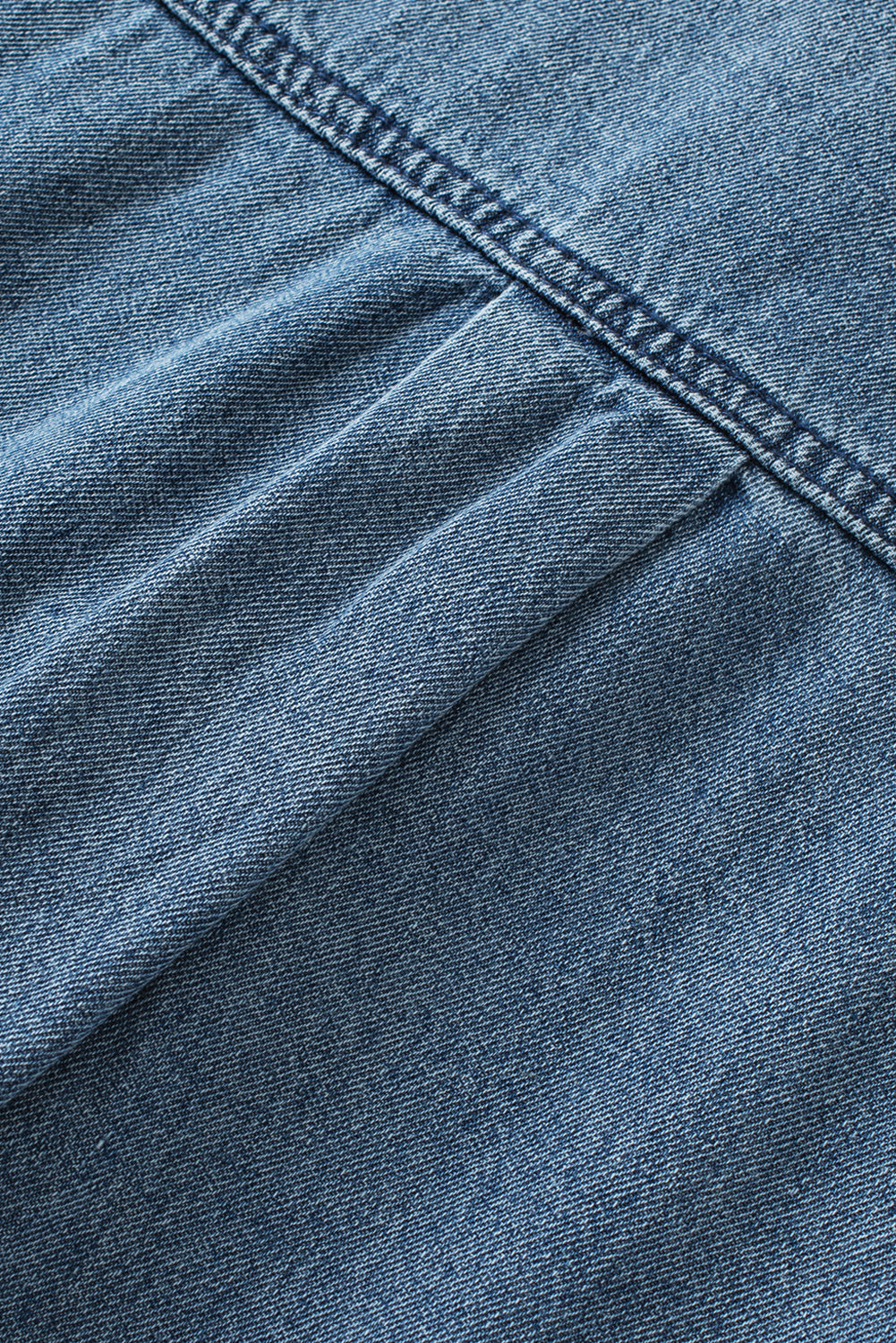 Beau Blue Button Front Ruffled Flutter Frayed Denim Top 100%Cotton Tops/Tops & Tees by Fleurcouture | Fleurcouture