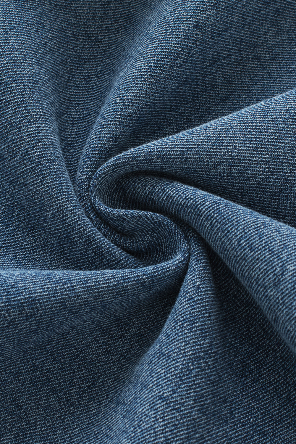 Beau Blue Button Front Ruffled Flutter Frayed Denim Top 100%Cotton Tops/Tops & Tees by Fleurcouture | Fleurcouture