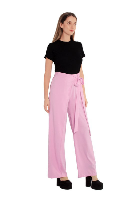 Belted Tie Wide Leg Pants by Rag Company | Fleurcouture