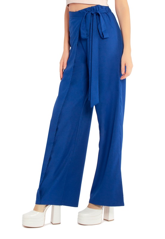 Belted Tie Wide Leg Pants by Rag Company | Fleurcouture