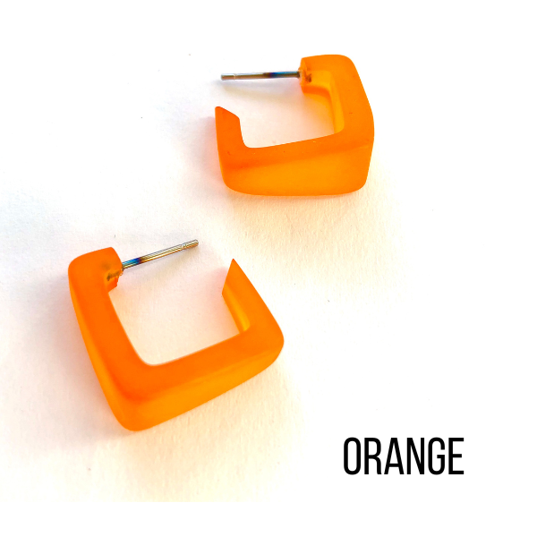 Bermuda Hoop Earrings Orange Bermuda Hoops by Leetie Lovendale | Fleurcouture