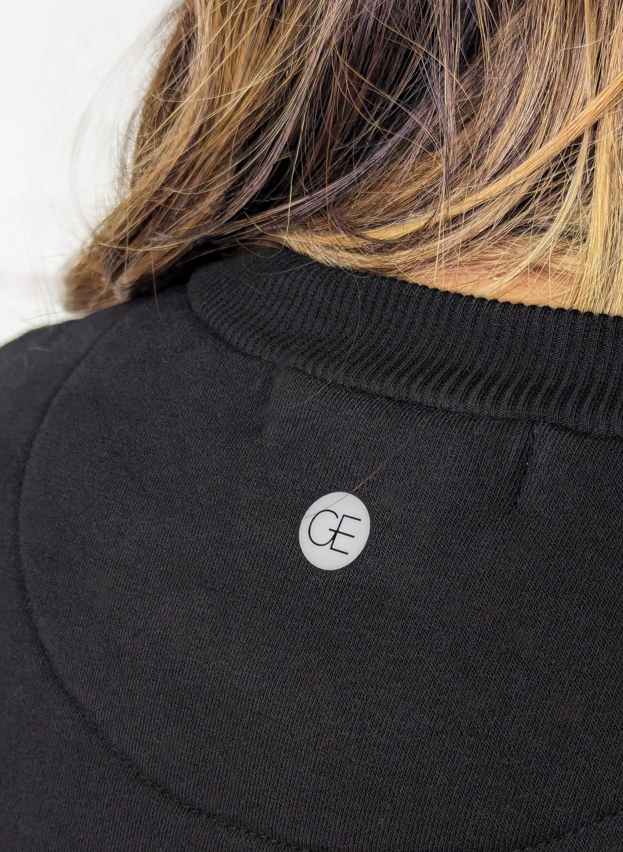 Black Fleece Sweatshirt Black Ladies Outerwear by Grace & Emma | Fleurcouture