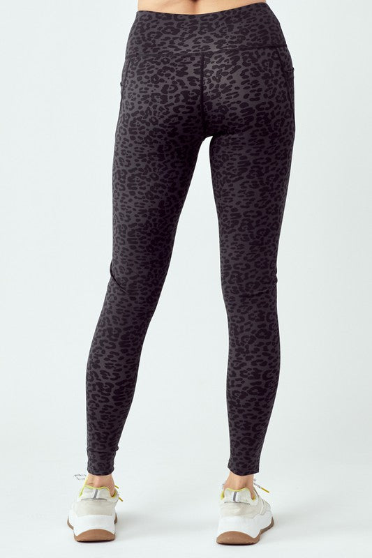 Black Leopard Leggings by OTOS Active | Fleurcouture