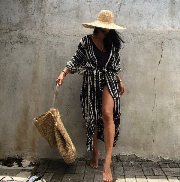 Black & White Kimono black/white OS by ClaudiaG Apparel | Fleurcouture