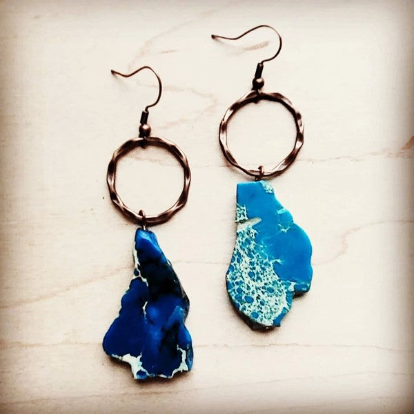Blue Regalite Chunky Earrings blue 1 by The Jewelry Junkie | Fleurcouture