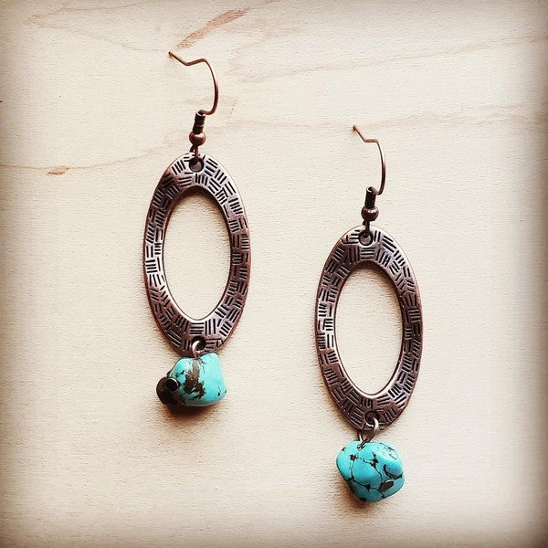 Blue Turquoise Drop Earrings blue 1 by The Jewelry Junkie | Fleurcouture