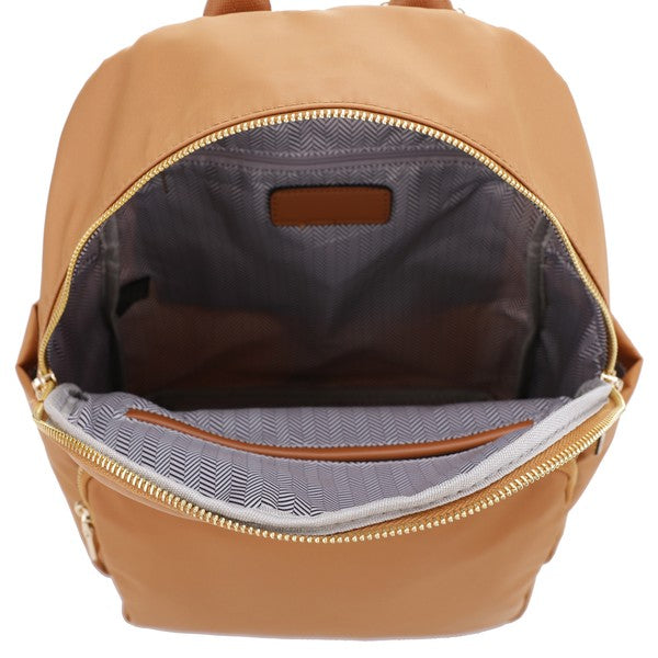 Blush or Black Lux Backpack with Gold Zipper Bag 1 by Dani & Em | Fleurcouture