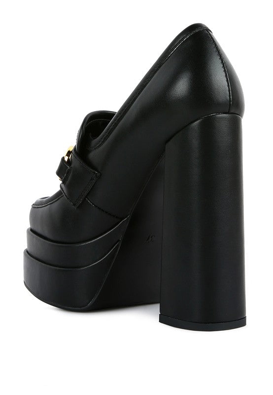 BRATZ High Block Heeled Jewel Loafers by Rag Company | Fleurcouture