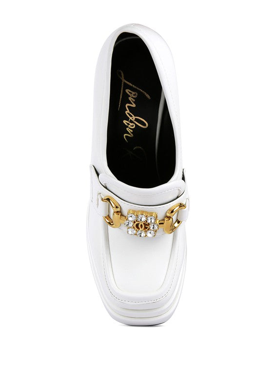 BRATZ High Block Heeled Jewel Loafers by Rag Company | Fleurcouture