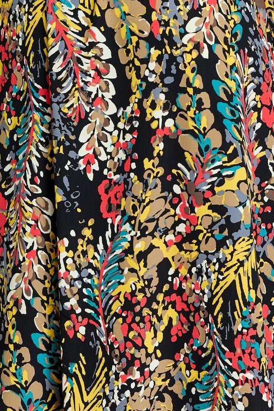 Butterfly Sleeve Vivid Ocean Top Black 1X by EG fashion | Fleurcouture