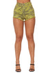 Camo Denim Short Lime Print s by GJG Denim | Fleurcouture