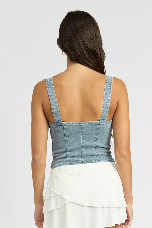 CARGO DENIM CORSET DENIM by Emory Park | Fleurcouture