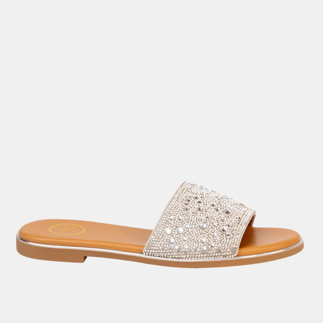 Carly 1 Silver Rhinestone 5 FLATS by MODAPASSO | Fleurcouture