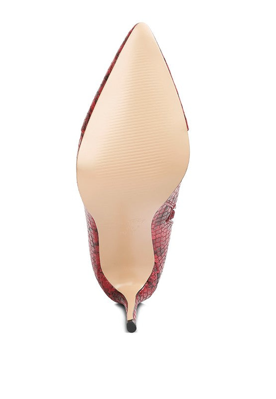 Catalina Snake Print Stiletto Knee Boots by Rag Company | Fleurcouture