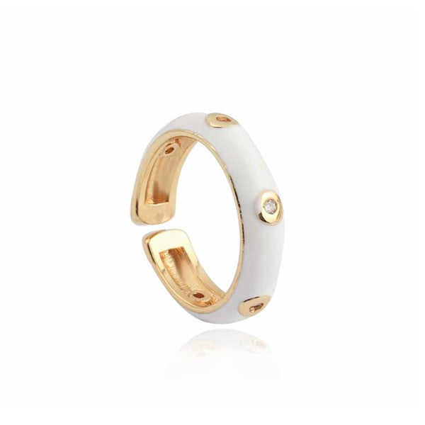 Caterpillar Ring White OS by ClaudiaG Collection | Fleurcouture