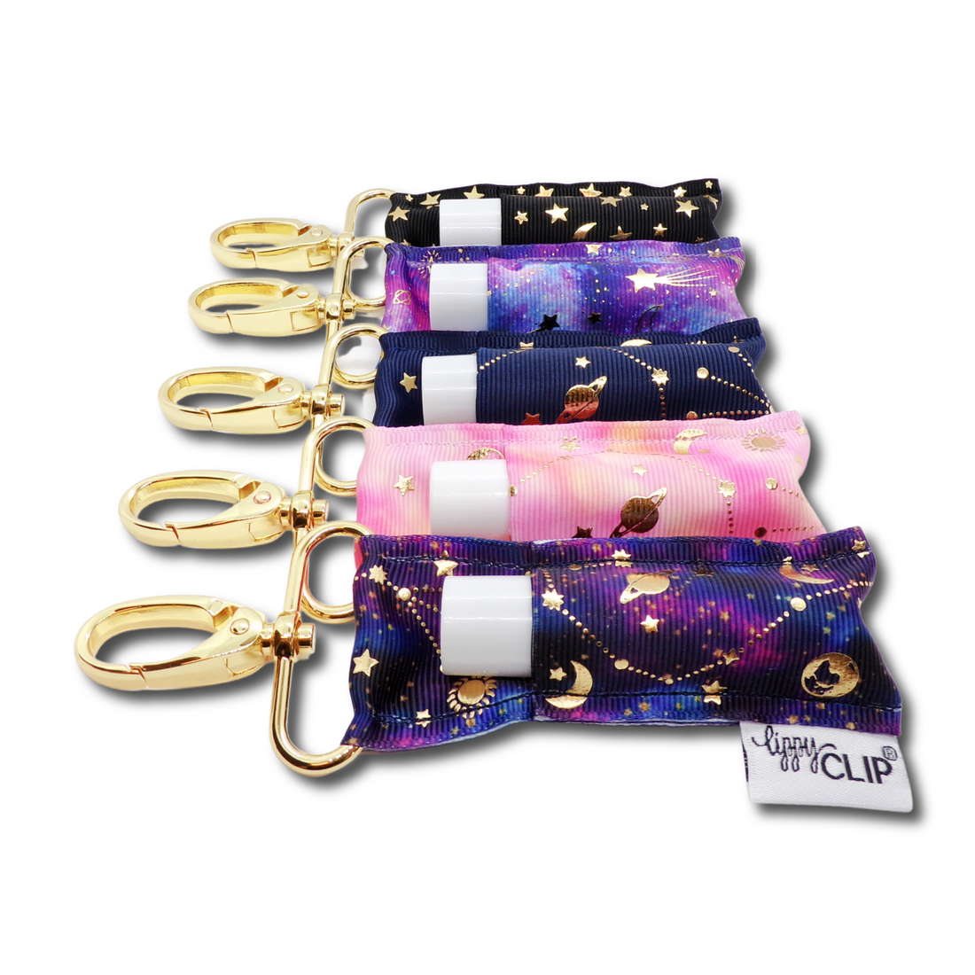 Celestial on Purple LippyClip® Lip Balm Holder Retail by LippyClip® | Fleurcouture