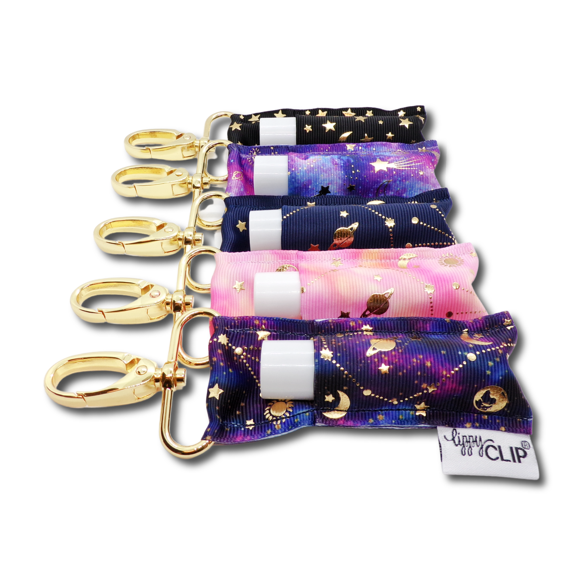 Celestial on Purple LippyClip® Lip Balm Holder Retail by LippyClip® | Fleurcouture