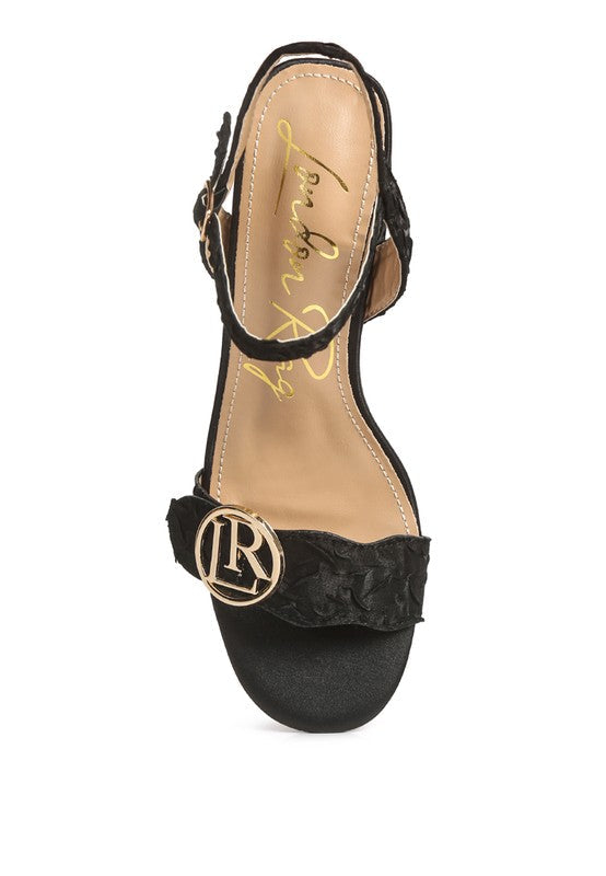 Chaplet Block Heel Pin Buckle Sandals by Rag Company | Fleurcouture