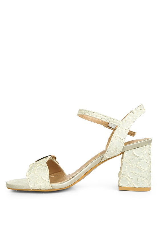 Chaplet Block Heel Pin Buckle Sandals by Rag Company | Fleurcouture