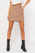 Check Bias Mini Skirt BROWN CHECK XS by LE LIS | Fleurcouture