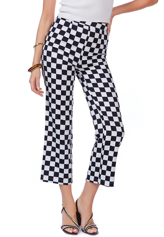 Checkerboard Culottes Pants by Rag Company | Fleurcouture