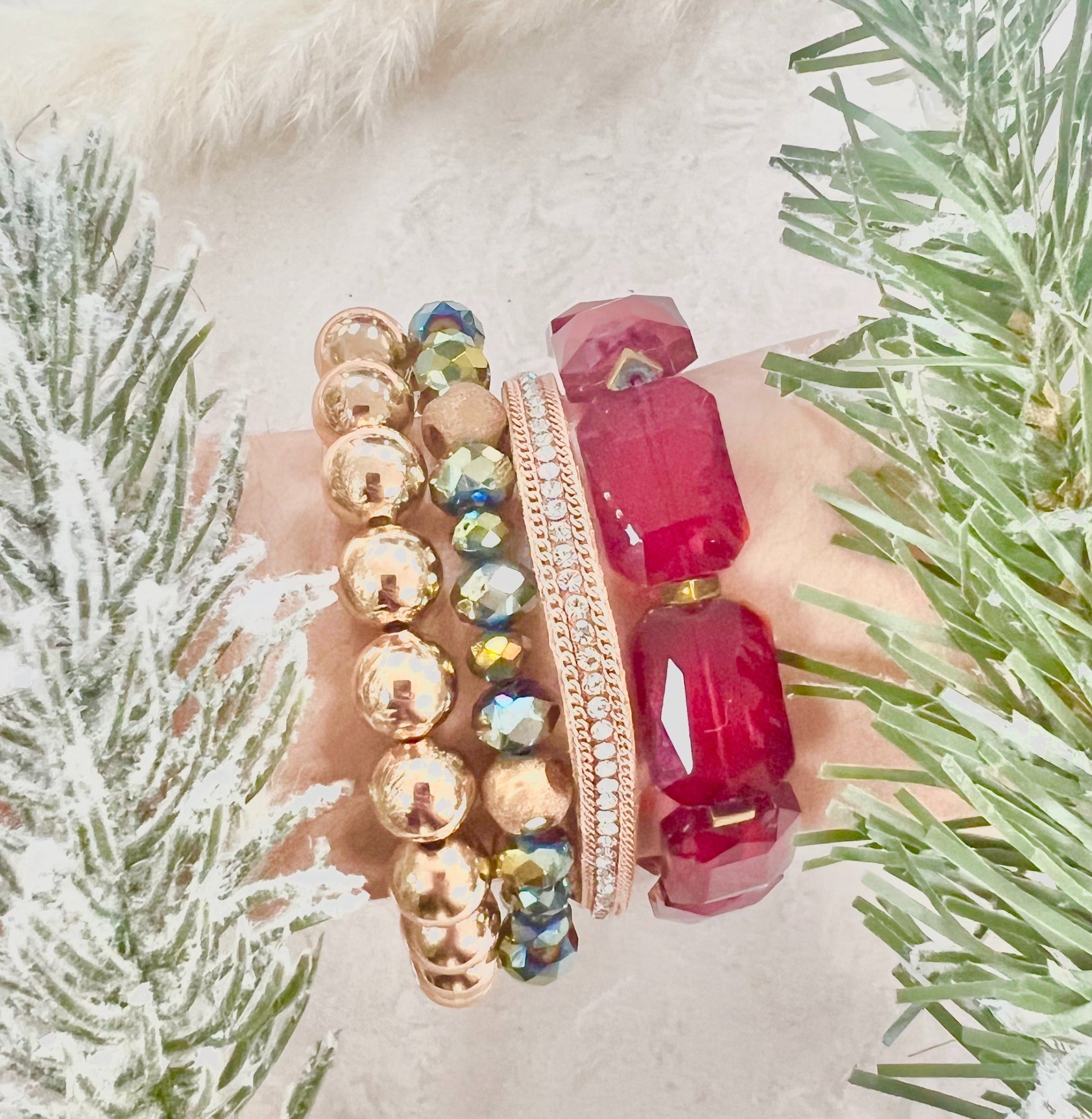 Christmas Babe Four Strand Bracelet Multi One Size Bracelet by Grace & Emma | Fleurcouture