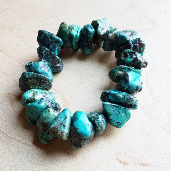 Chunky Natural Turquoise Bracelet green 1 by The Jewelry Junkie | Fleurcouture