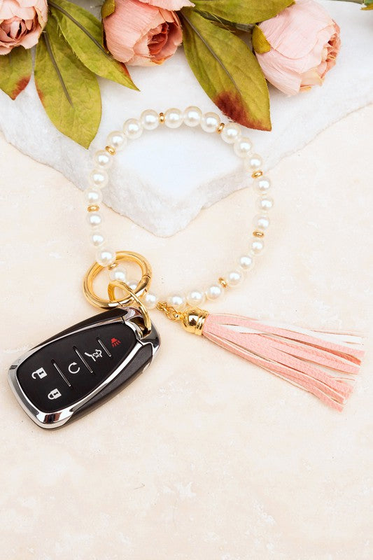 Classic Pearl Key Ring Bracelet OneSize by Aili&