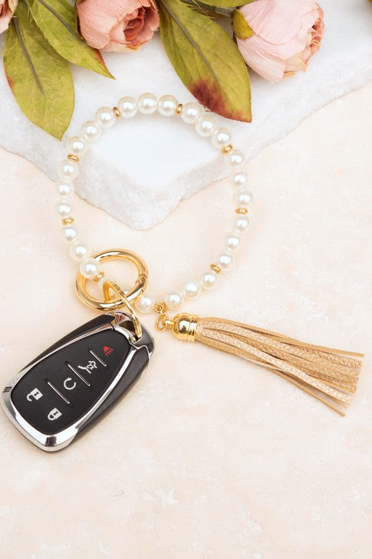 Classic Pearl Key Ring Bracelet OneSize by Aili&