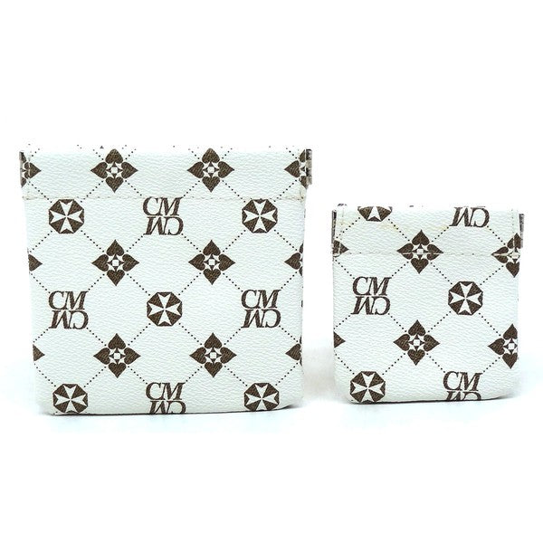 CM Monogram Spring Zip 2-in-1 Coin Purse IVORY/TAN one by Fashion World | Fleurcouture