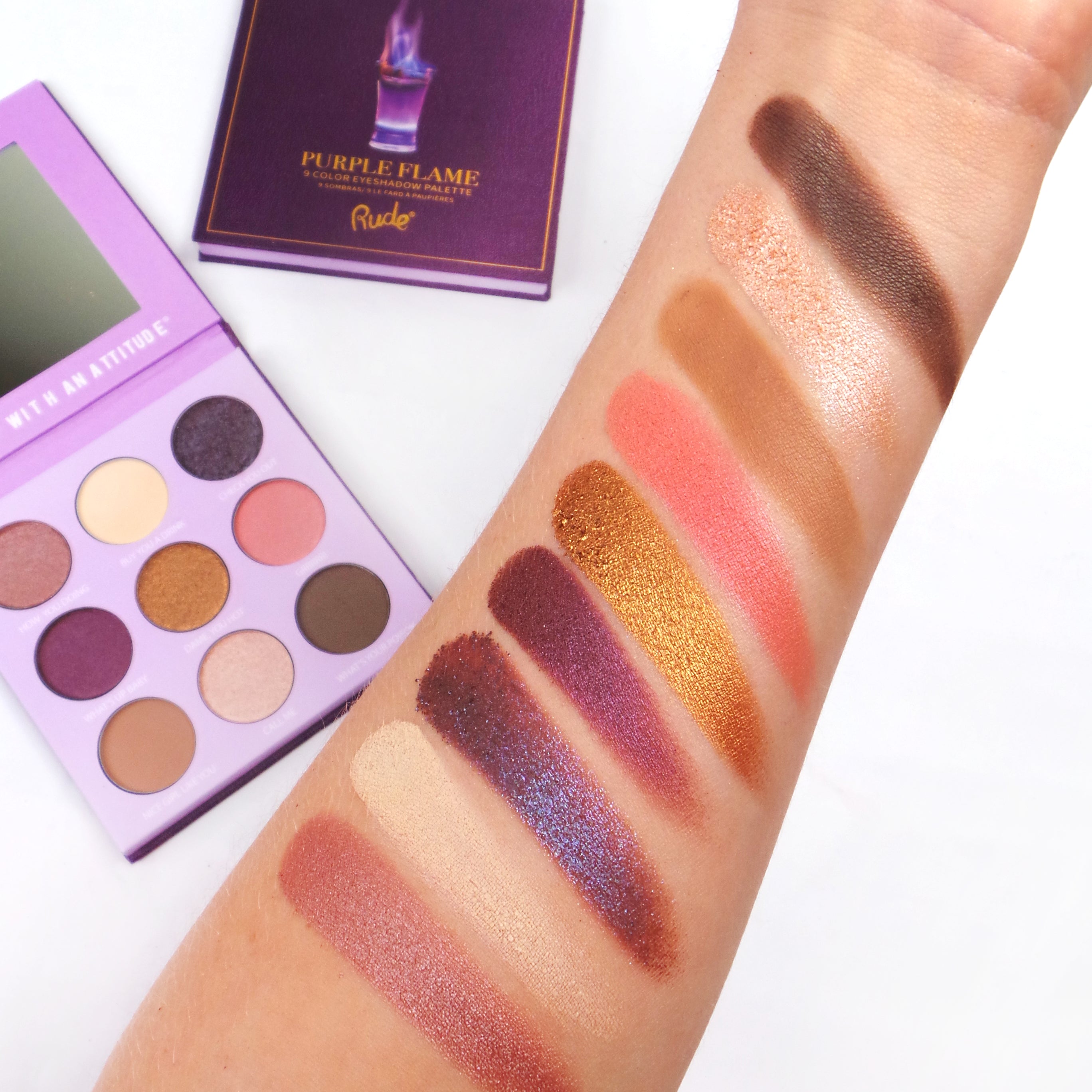 Cocktail Party 9 Eyeshadow Palette - Purple Flame Eyeshadow Palette by Rude Cosmetics | Fleurcouture