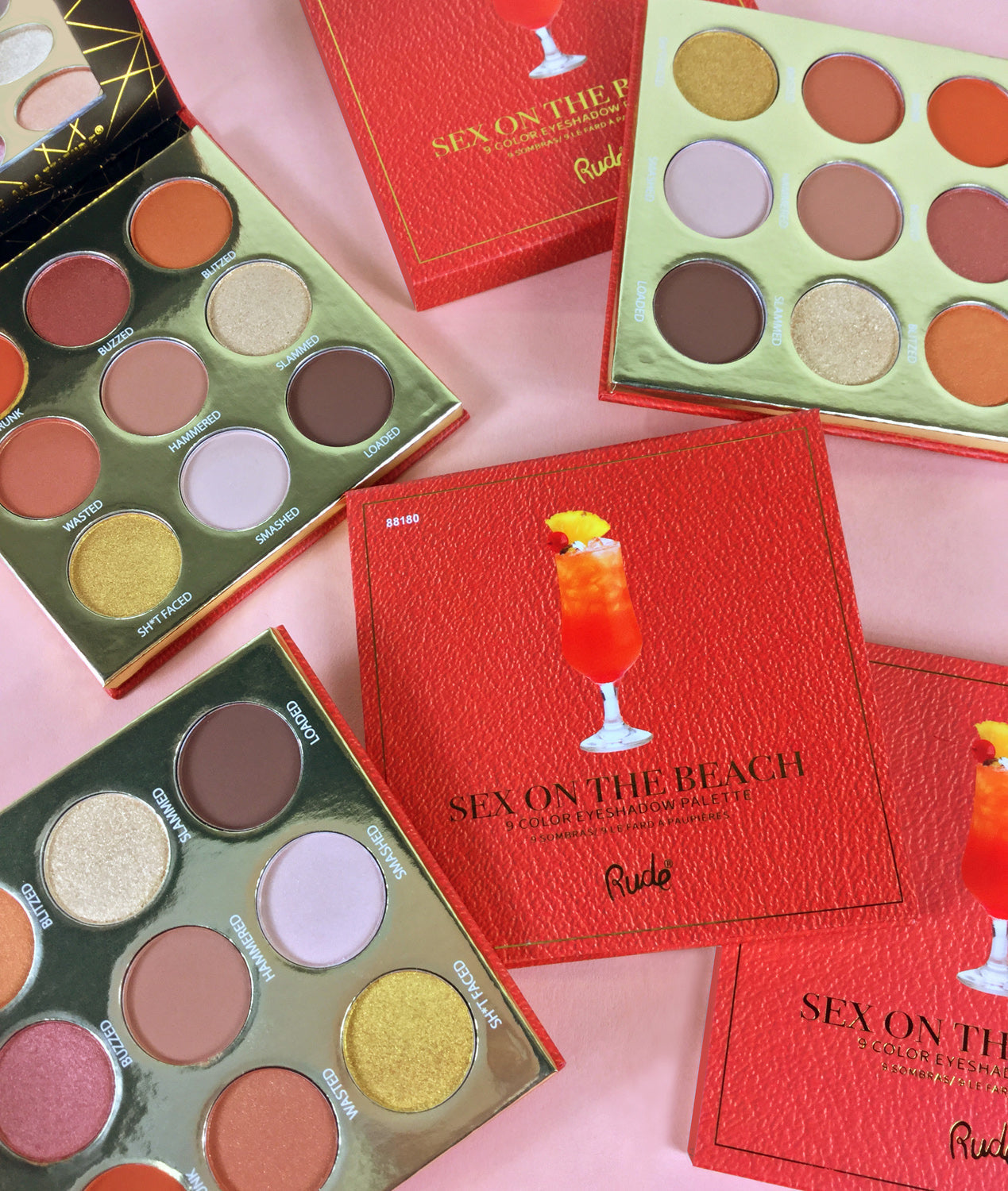 Cocktail Party 9 Pigment & Eyeshadow Palette - Sex on The Beach Eyeshadow Palette by Rude Cosmetics | Fleurcouture