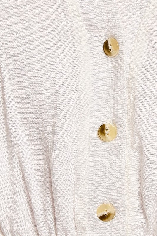 Collared Sleeveless Romper WHITE by LE LIS | Fleurcouture