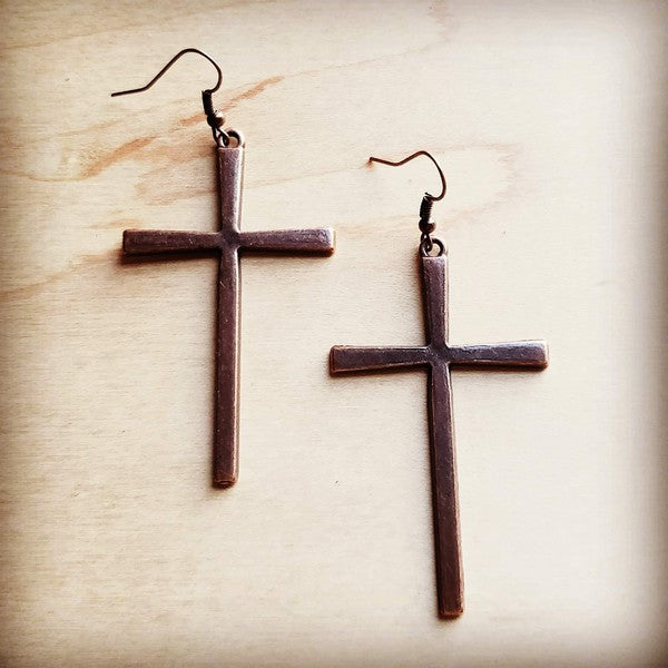 Copper Cross Earrings copper 1 by The Jewelry Junkie | Fleurcouture